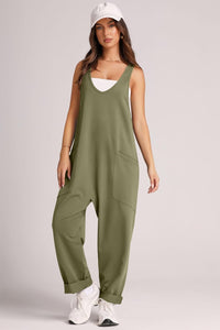 Wide Strap Jumpsuit with Pockets