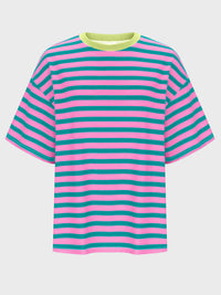 Striped Round Neck Half Sleeve T-Shirt