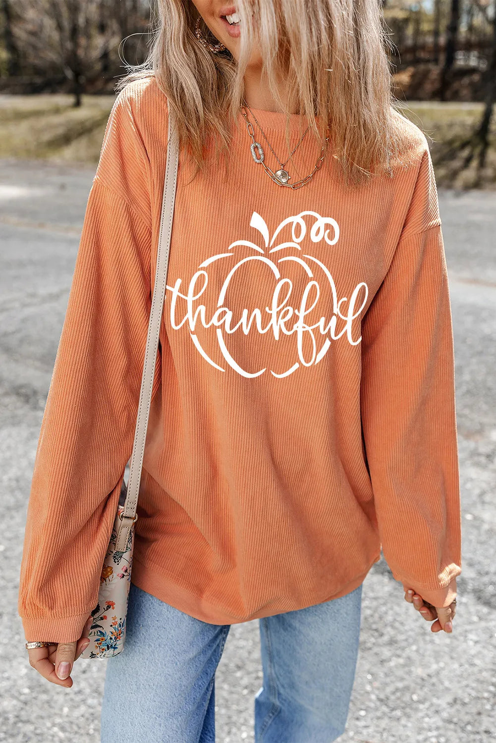 Graphic Round Neck Long Sleeve Sweatshirt