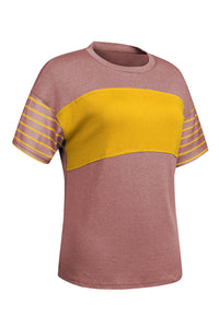 Striped Round Neck Short Sleeve T-Shirt