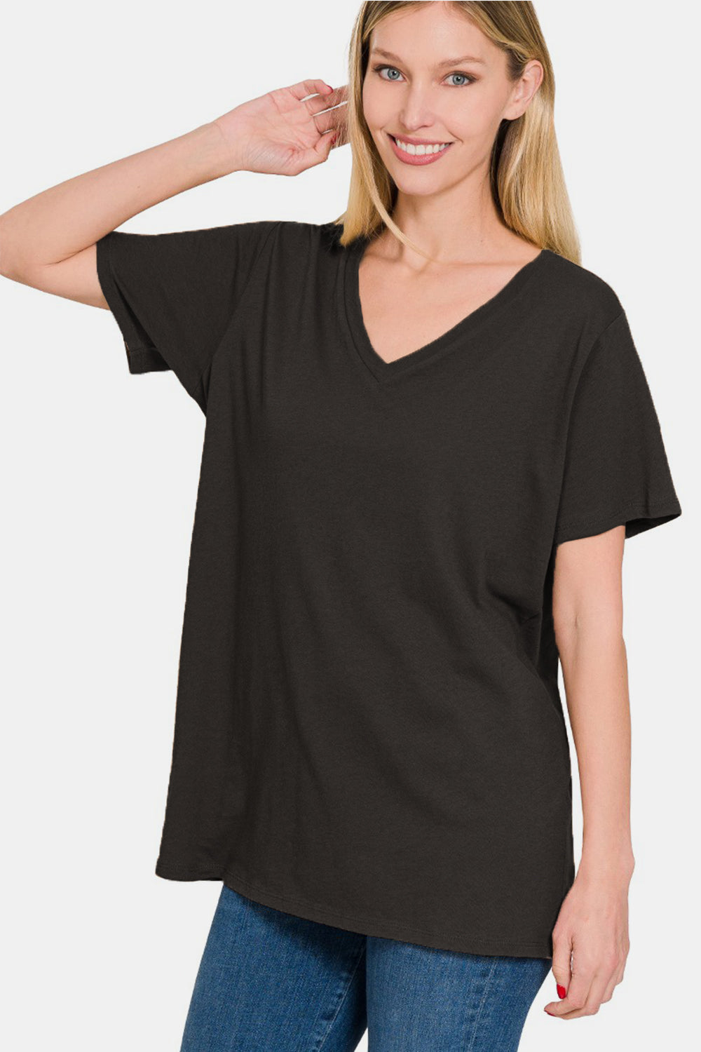 Zenana Full Size V-Neck Short Sleeve T-Shirt