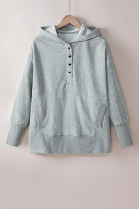 Quarter-Snap Dropped Shoulder Hoodie