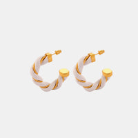 Twisted Leather Rope C-Hoop Earrings