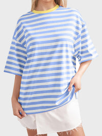 Striped Round Neck Half Sleeve T-Shirt