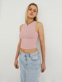 Round Neck Cropped Tank