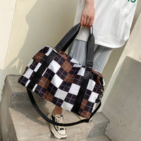 Oxford Cloth Plaid Travel Bag