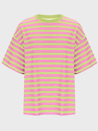 Striped Round Neck Half Sleeve T-Shirt