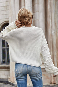 Angel Wings Weekend Style Rib-Knit Dropped Shoulder Sweater