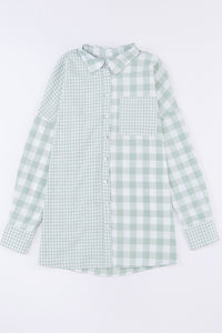 Pocketed Plaid Dropped Shoulder Shirt