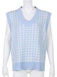 Houndstooth V-Neck Sweater Vet