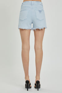 RISEN Full Size High Rise Distressed Detail Denim Shorts