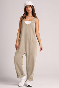 Wide Strap Jumpsuit with Pockets