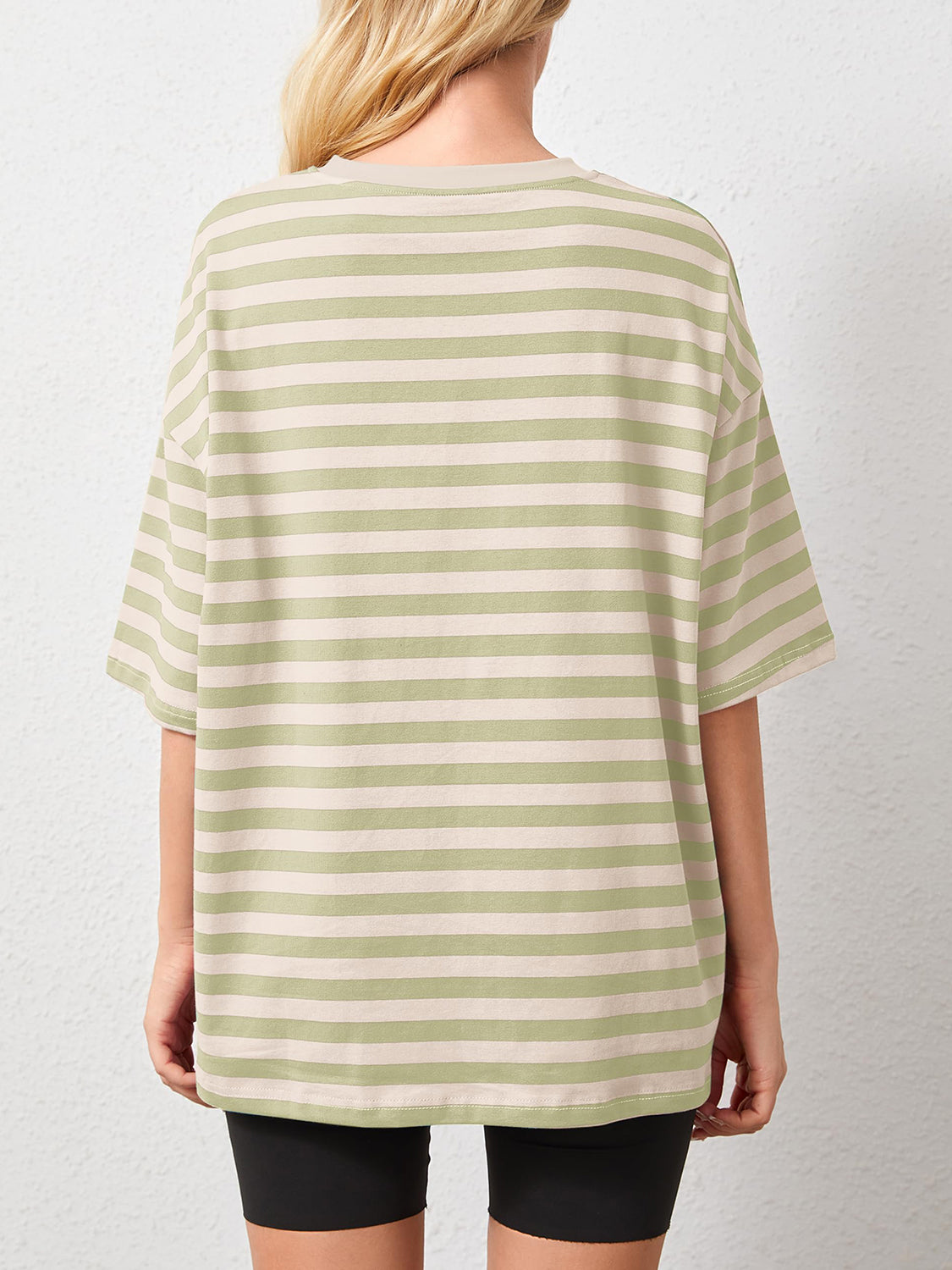 Striped Round Neck Half Sleeve T-Shirt