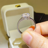 3 Carat Moissanite 925 Sterling Silver Square Shape Ring