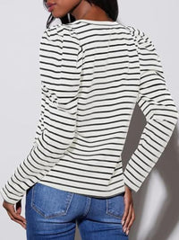 Striped Round Neck Long Sleeve T-Shirt