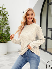 Round Neck Dropped Shoulder Sweater