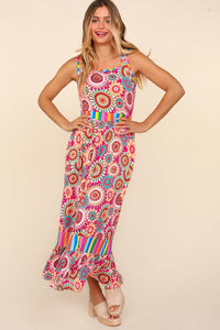 Haptics Full Size Crochet Sleeveless Maxi Dress with Side Pockets