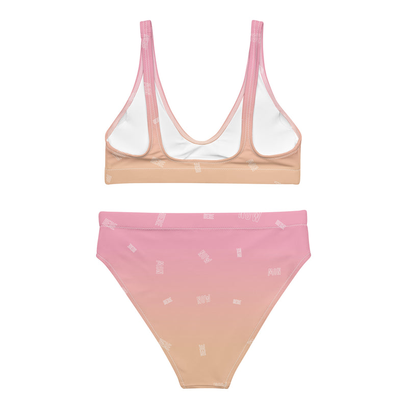 Here Now Festive Pink Upstormed High-Waisted Bikini