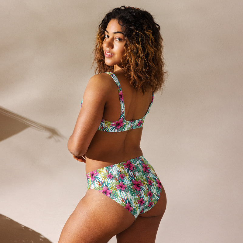 Flowerly Upstormed High-Waisted Bikini