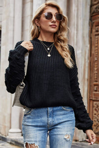 Angel Wings Weekend Style Rib-Knit Dropped Shoulder Sweater