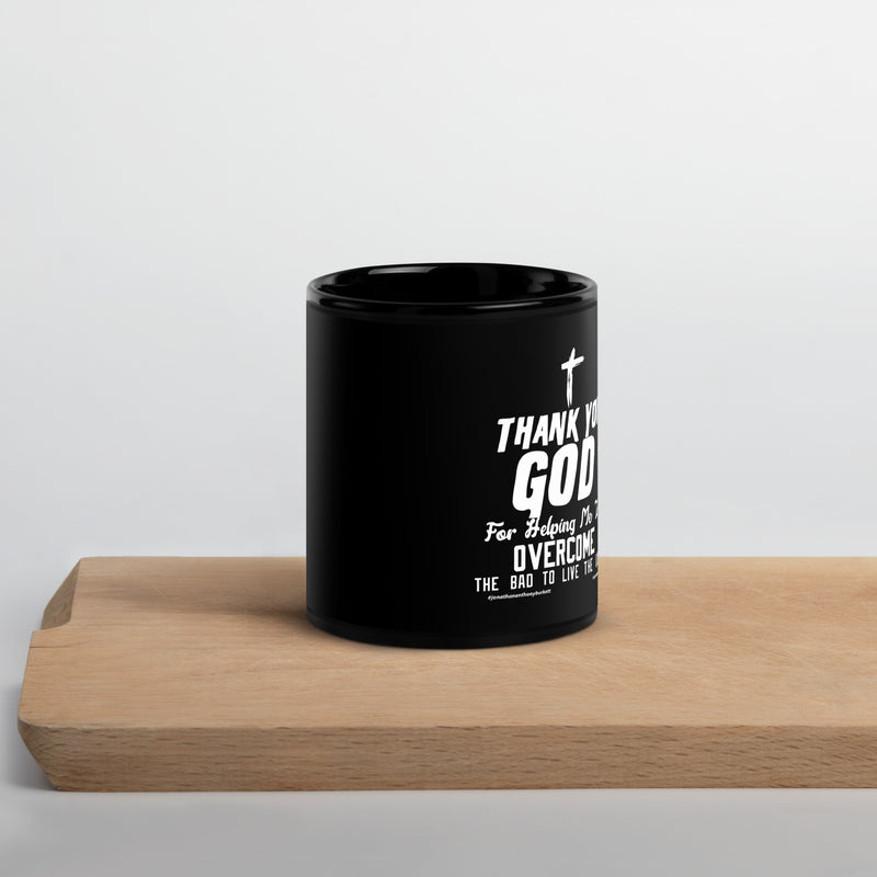 Thank You God Upstormed Black Glossy Mug