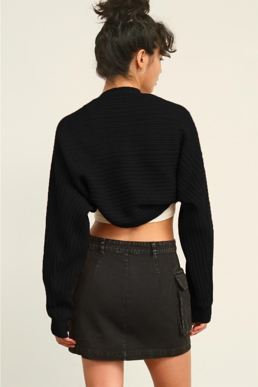 HYFVE Ribbed Knit Bolero Cardigan