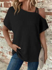 Asymmetrical Neck Short Sleeve T-Shirt