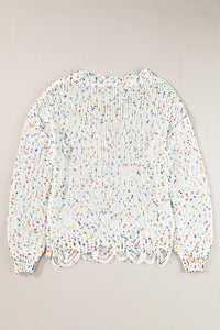 Confetti Round Neck Dropped Shoulder Sweater