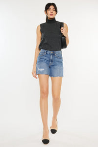 Kancan Distressed High Waist Denim Shorts