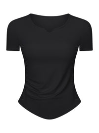 Notched Short Sleeve Active T-Shirt