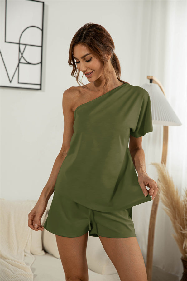 One Shoulder Asymmetry Top & Shorts