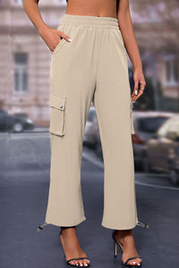 Elastic Waist Pants with Pockets