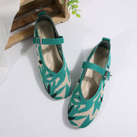 Printed Round Toe Flat Slip-Ons