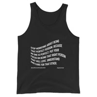 Stop Worrying About Being That Perfect Person Upstormed Tank Top