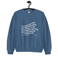 Stop Worrying About Being That Perfect Person Upstormed Sweatshirt