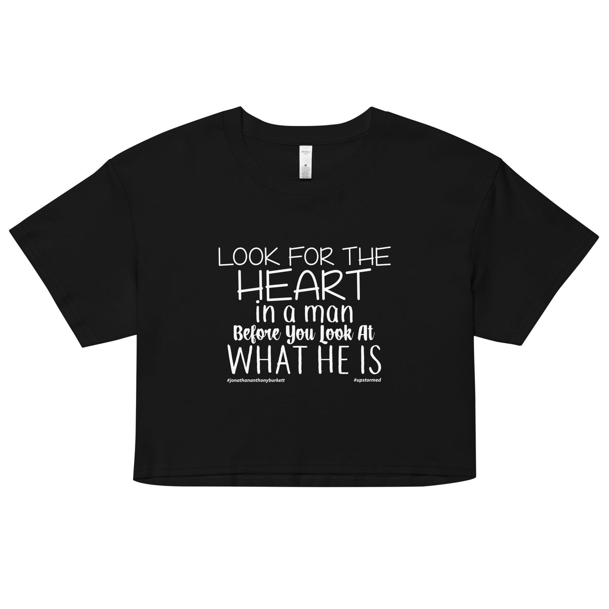 Look For The Heart In A Man Upstormed Women’s Crop Top