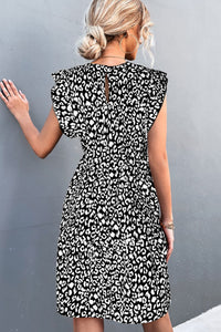 Leopard Round Neck Mini Dress