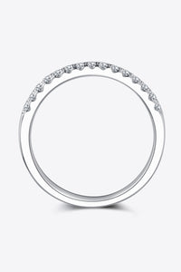 Moissanite Platinum-Plated Half-Eternity Ring