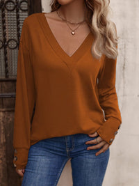 V-Neck Long Sleeve Top