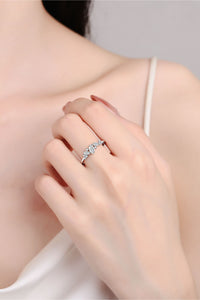 Moissanite Rhodium-Plated Ring