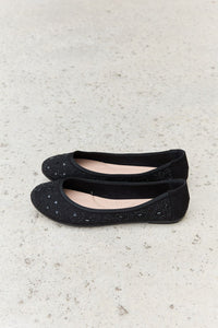 Forever Link Rhinestone Ballet Flats in Black