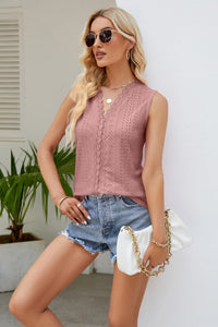 Spliced Lace V-Neck Tank