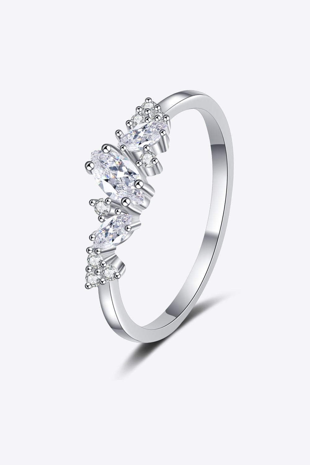 Moissanite Rhodium-Plated Ring