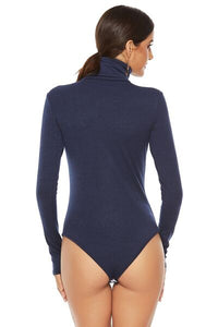 Ribbed Turtleneck Long Sleeve Bodysuit