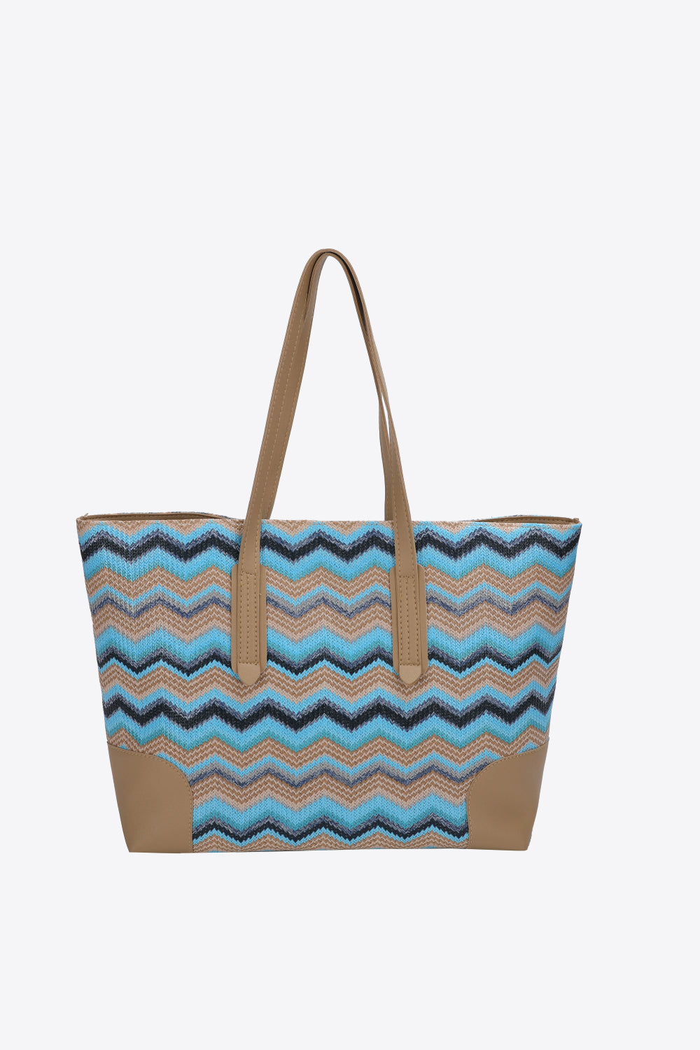 Chevron Straw Tote Bag