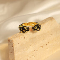 Inlaid Zircon Oil Drip Open Ring