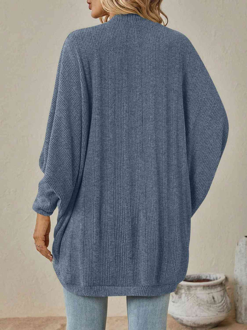 Open Front  Dropped Shoulder Cardigan