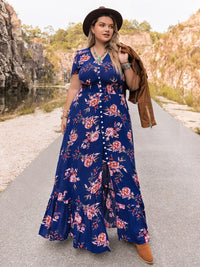 Plus Size V-Neck Maxi Dress