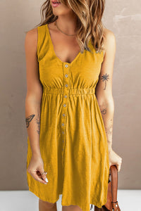 Sleeveless Button Down Mini Magic Dress