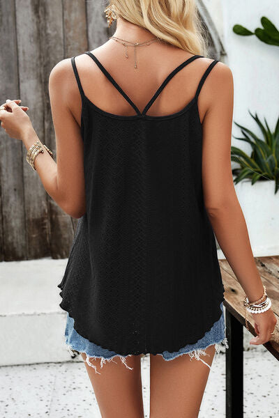 Eyelet V-Neck Double Strap Cami